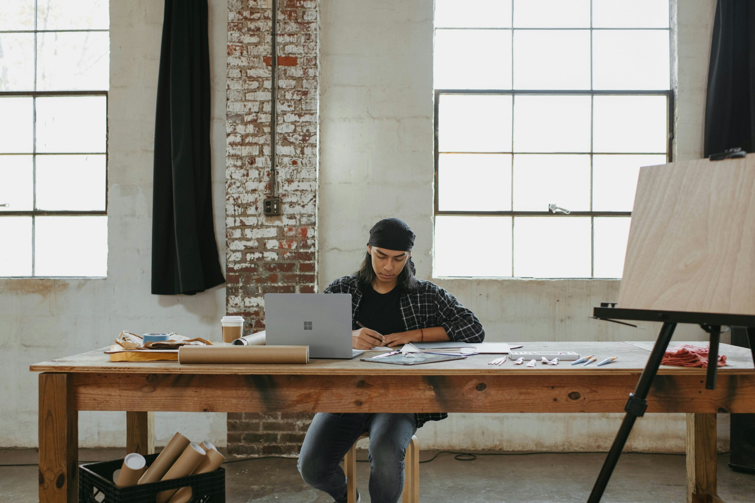person working at desk